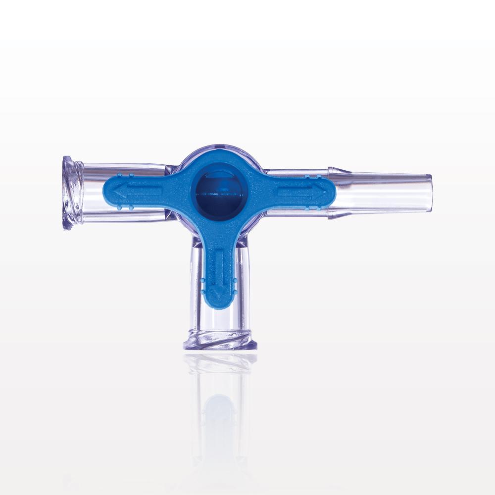 4-Way Stopcock, 2 Female Luer Locks, Male Luer Slip