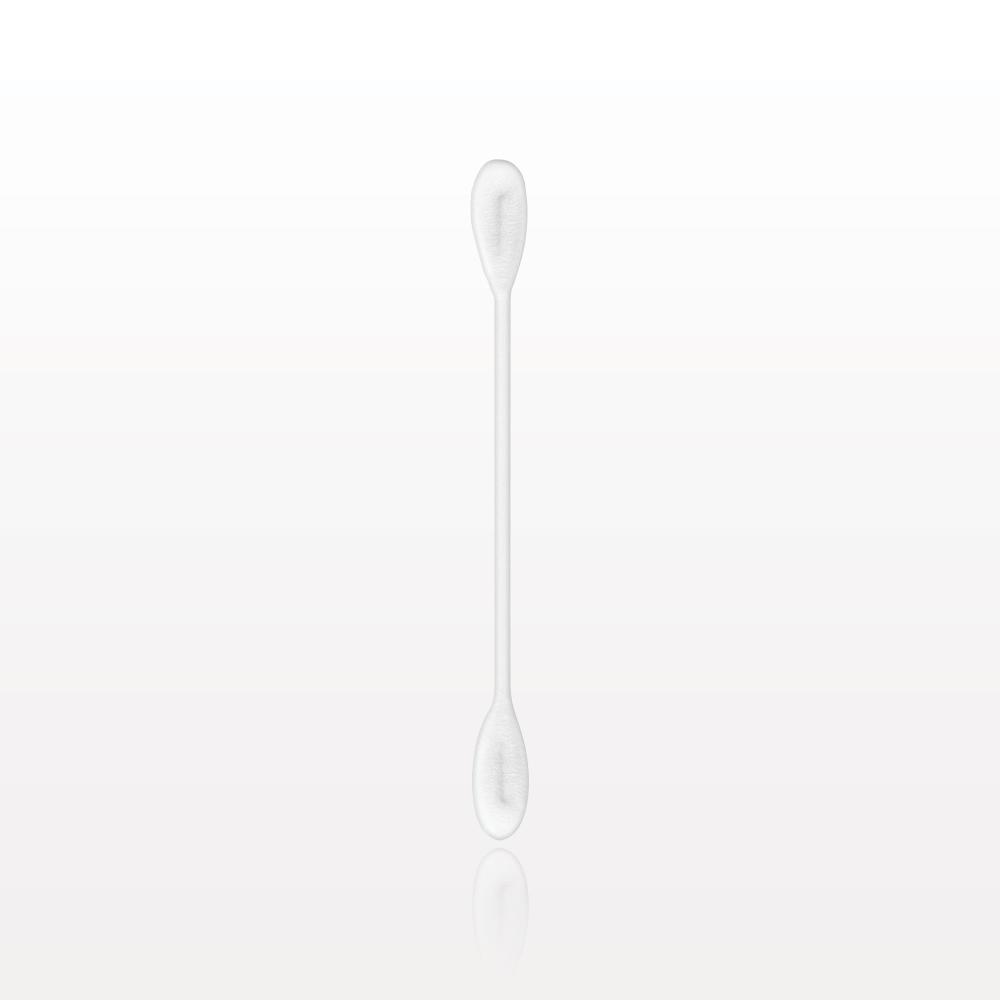 Swab, Dual Ended Flat Oval Tip, White Handle