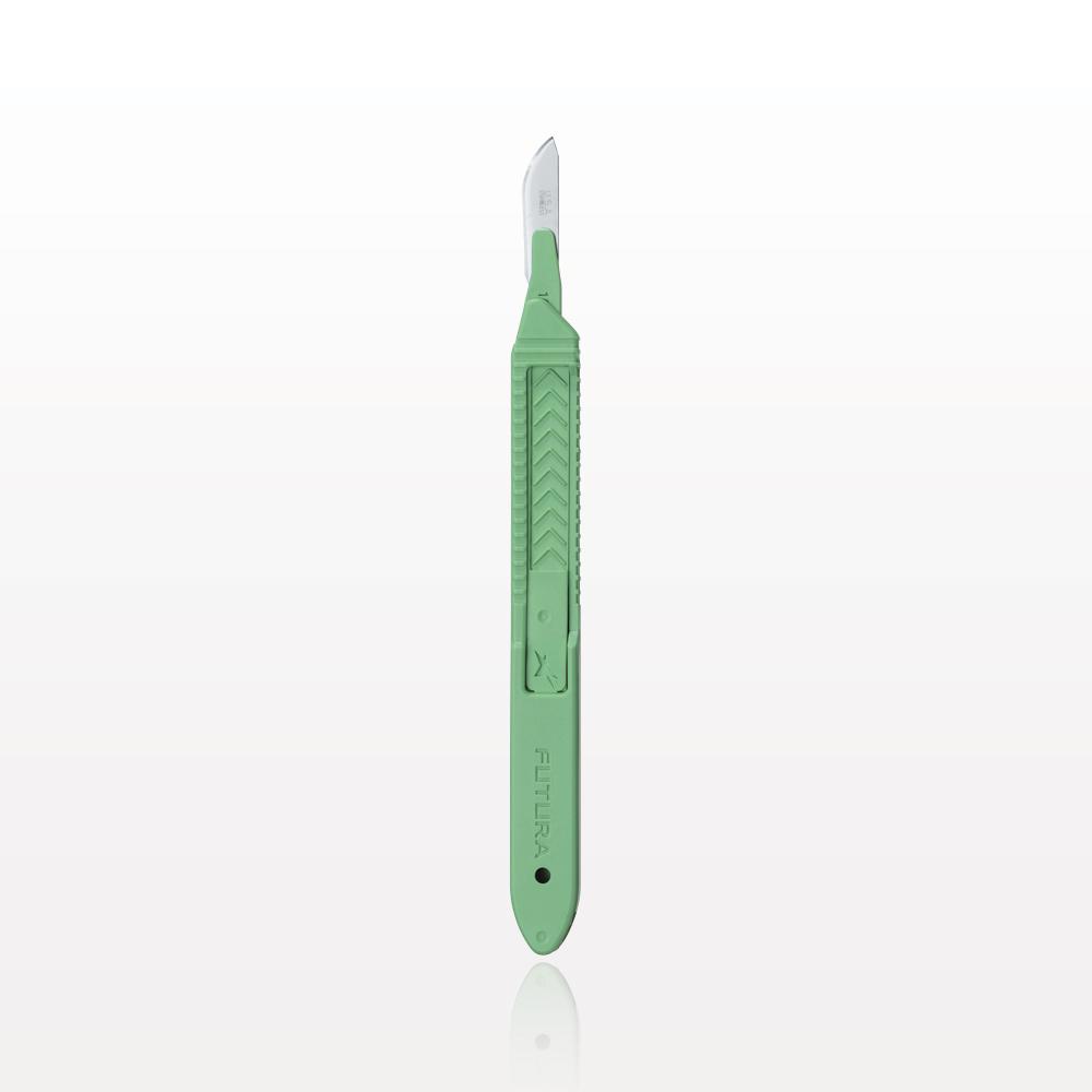 Futura® Safety Scalpel, Green, #10; 100/Bag