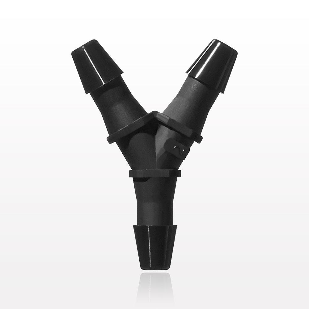 Y Connector, Barbed, Black