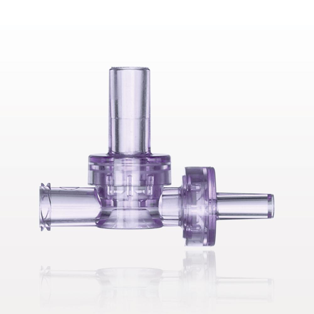 Dual Check Valve, Female Luer Slip Inlet, Tubing Port Outlet, Female Luer Lock Control Port