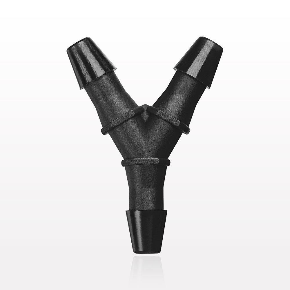 Y Connector, Barbed, Black