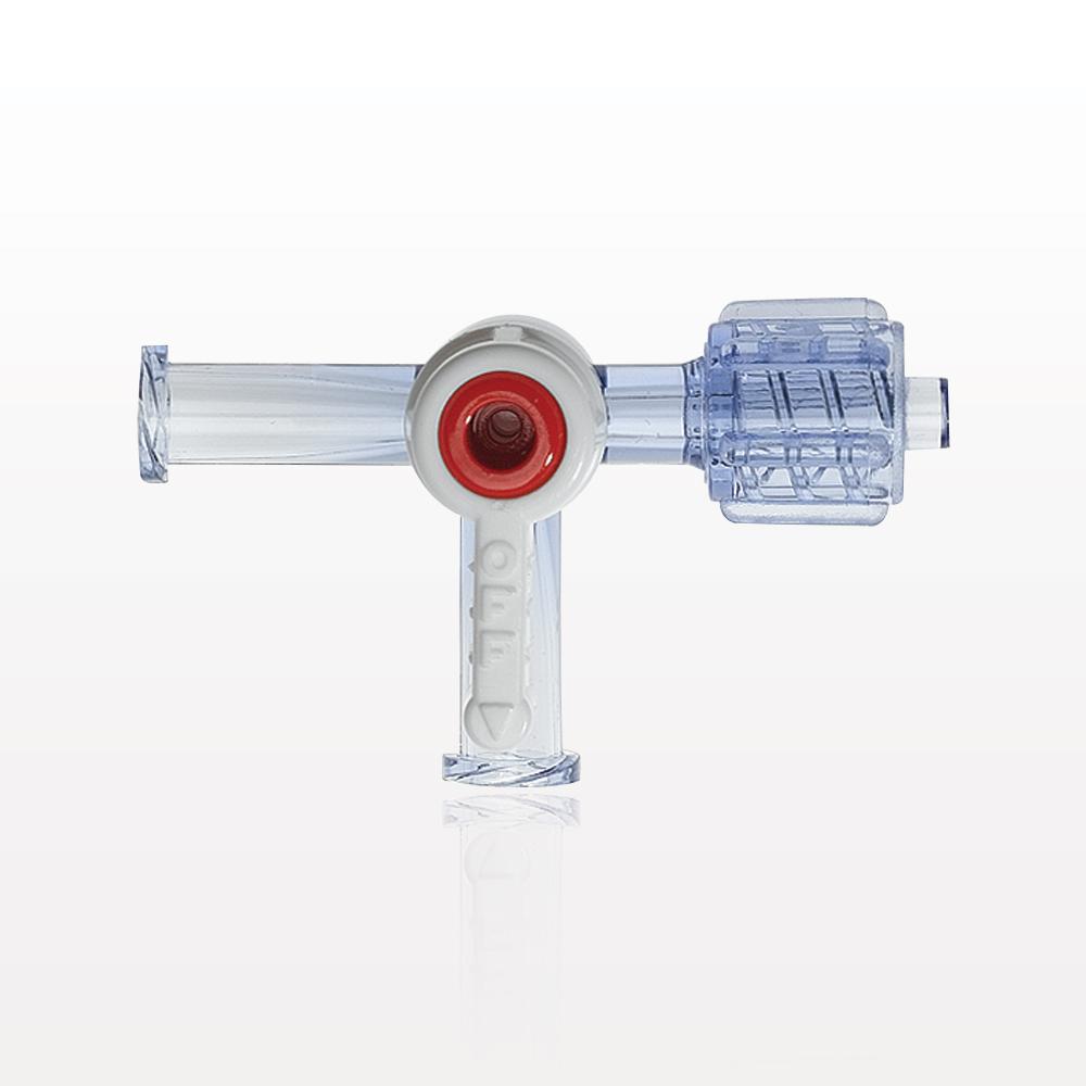 4-Way Stopcock, 2 Female Luer Locks, Swivel Male Luer Lock