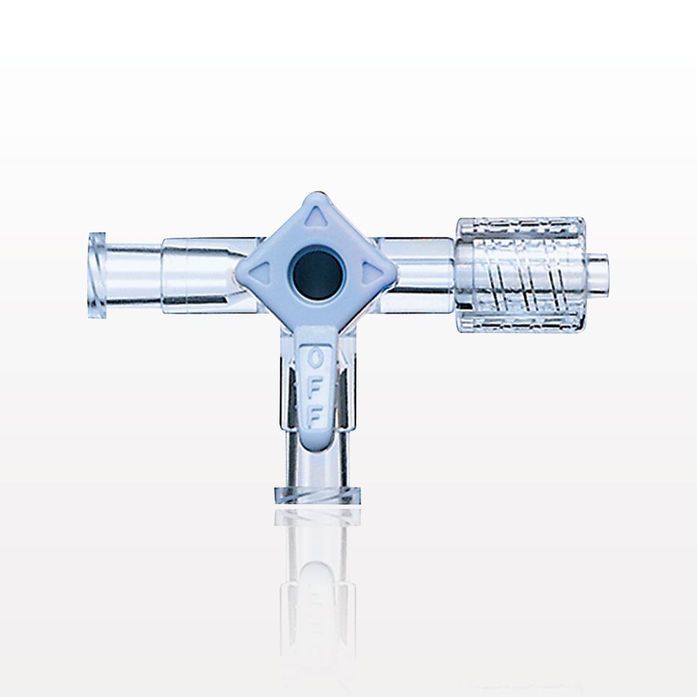 3-Way Stopcock, 2 Female Luer Locks, Swivel Male Luer Lock