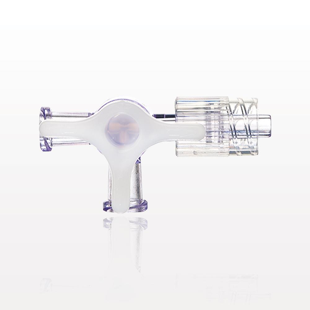 3-Way Stopcock, 2 Female Luer Locks, Swivel Male Luer Lock