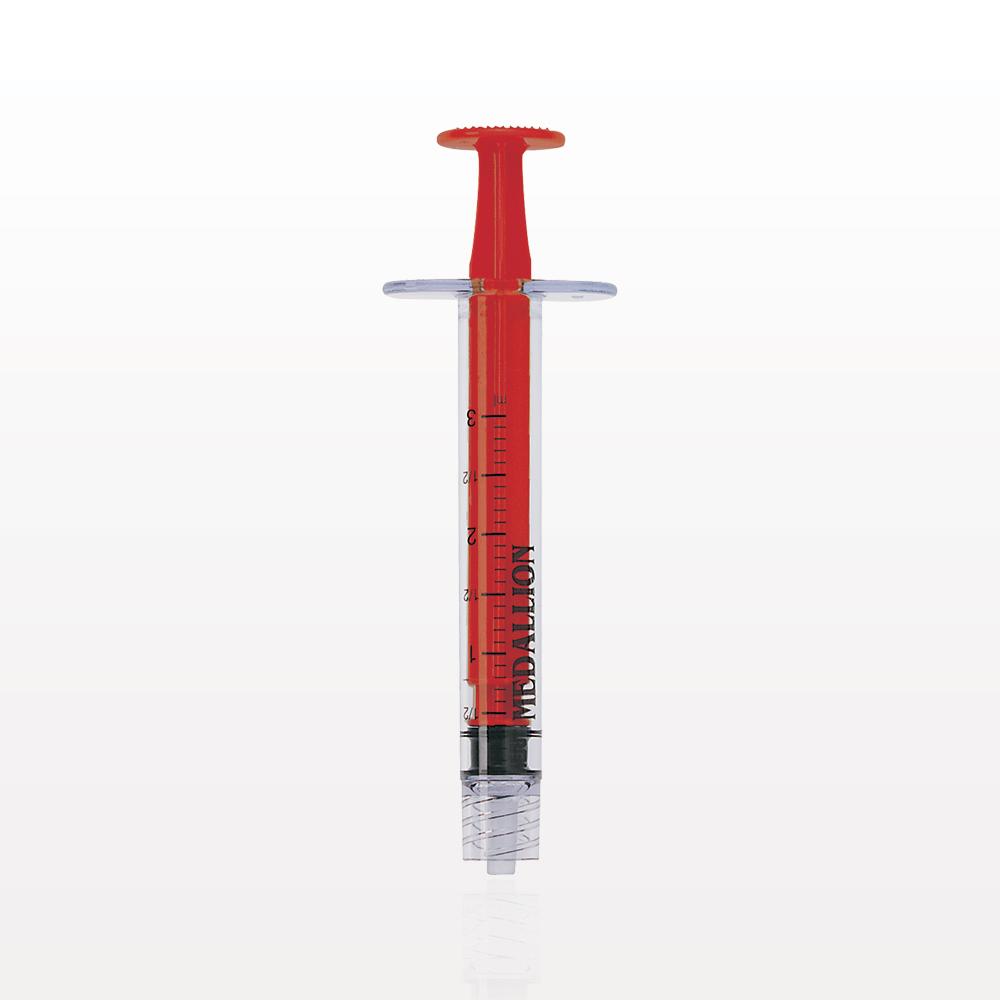 Medallion® Syringe, Male Luer Lock, Red