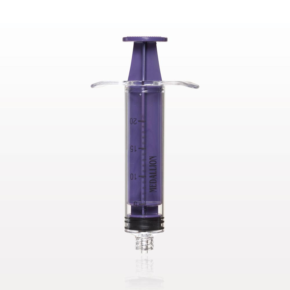 Medallion® Syringe, Male Luer Lock, Wing Grips, Purple