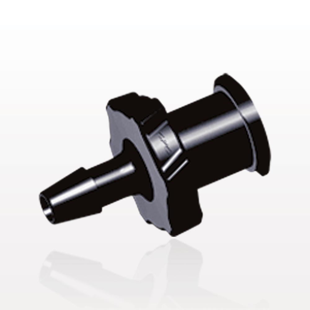 Female Luer Lock, Barbed, Black, 100/Bag