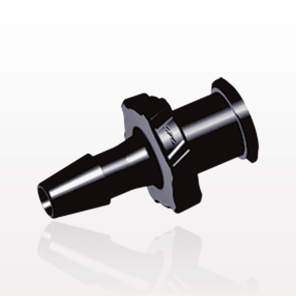 Female Luer Lock, Barbed, Black, 100/Bag