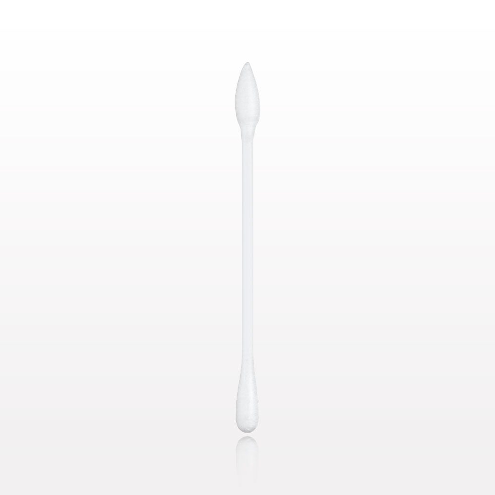 Dual Ended Point/Round Tip Swab with White Handle