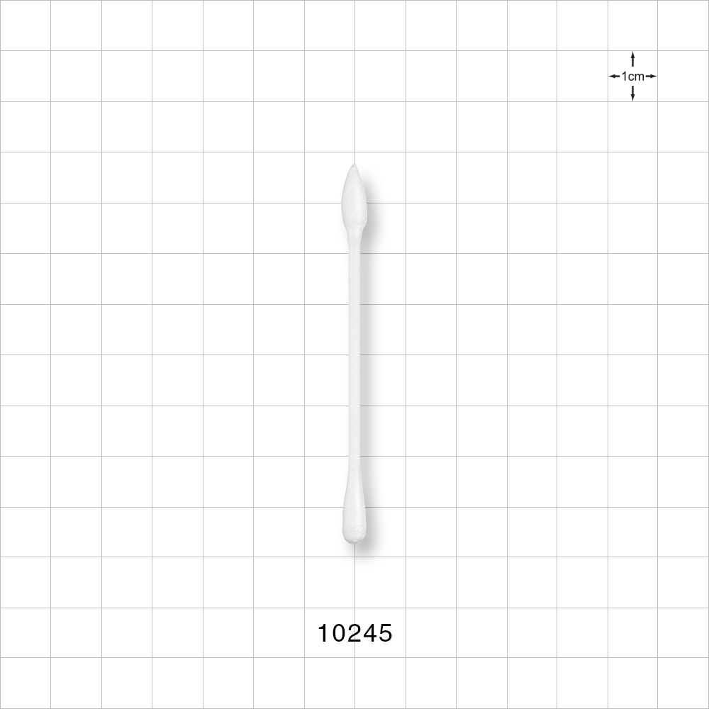 Dual Ended Point/Round Tip Swab with White Handle