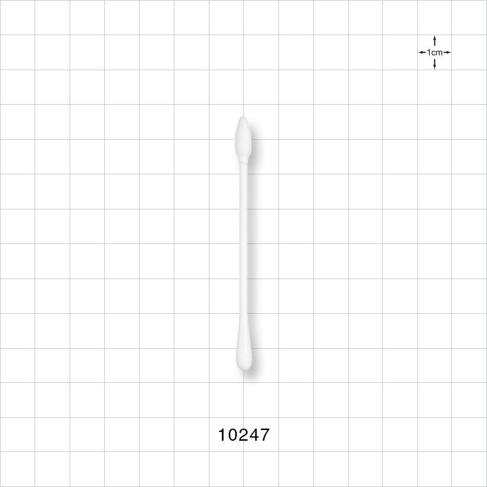 Dual Ended Point/Round Tip Swab with White Handle