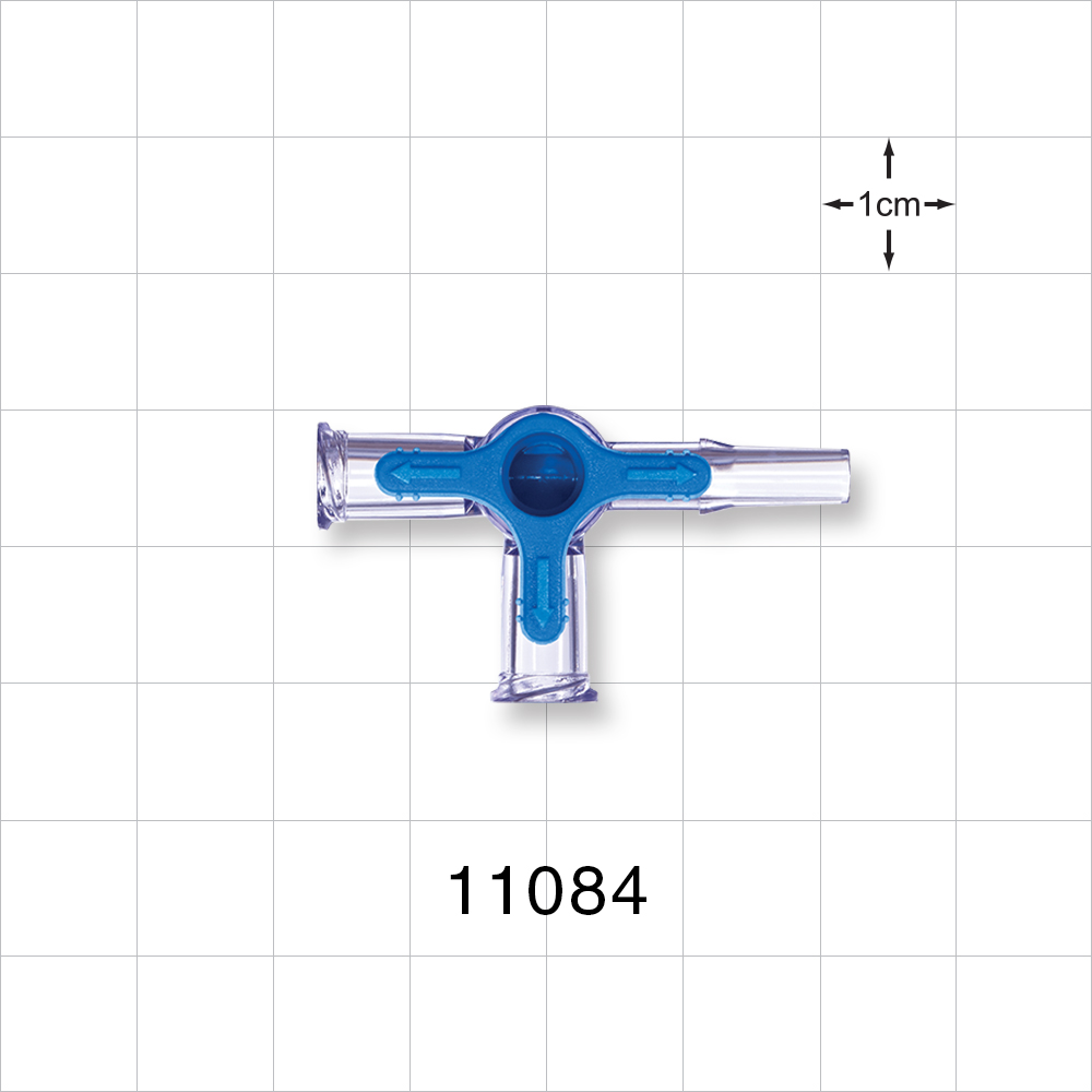 4-Way Stopcock, 2 Female Luer Locks, Male Luer Slip