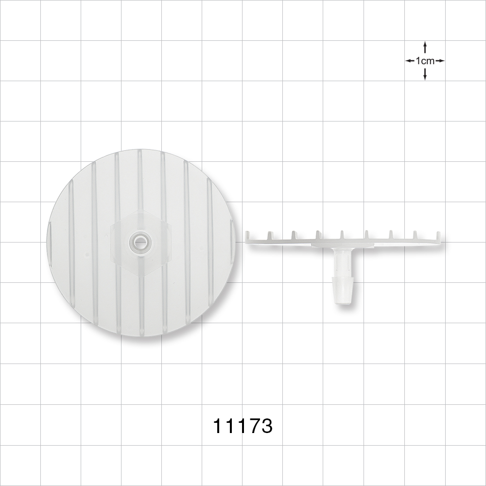 Bag Port Flange with Ribbed Base, Barbed, Natural