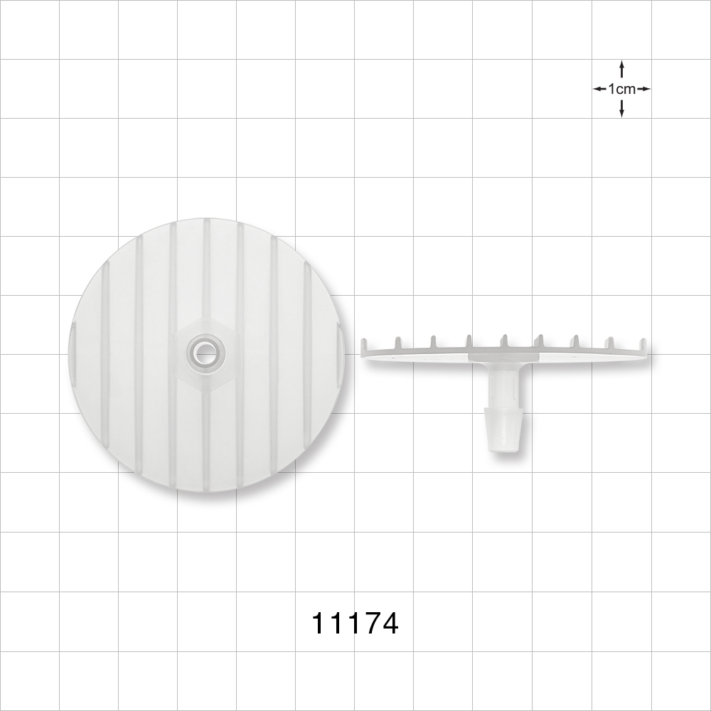 Bag Port Flange with Ribbed Base, Barbed, Natural