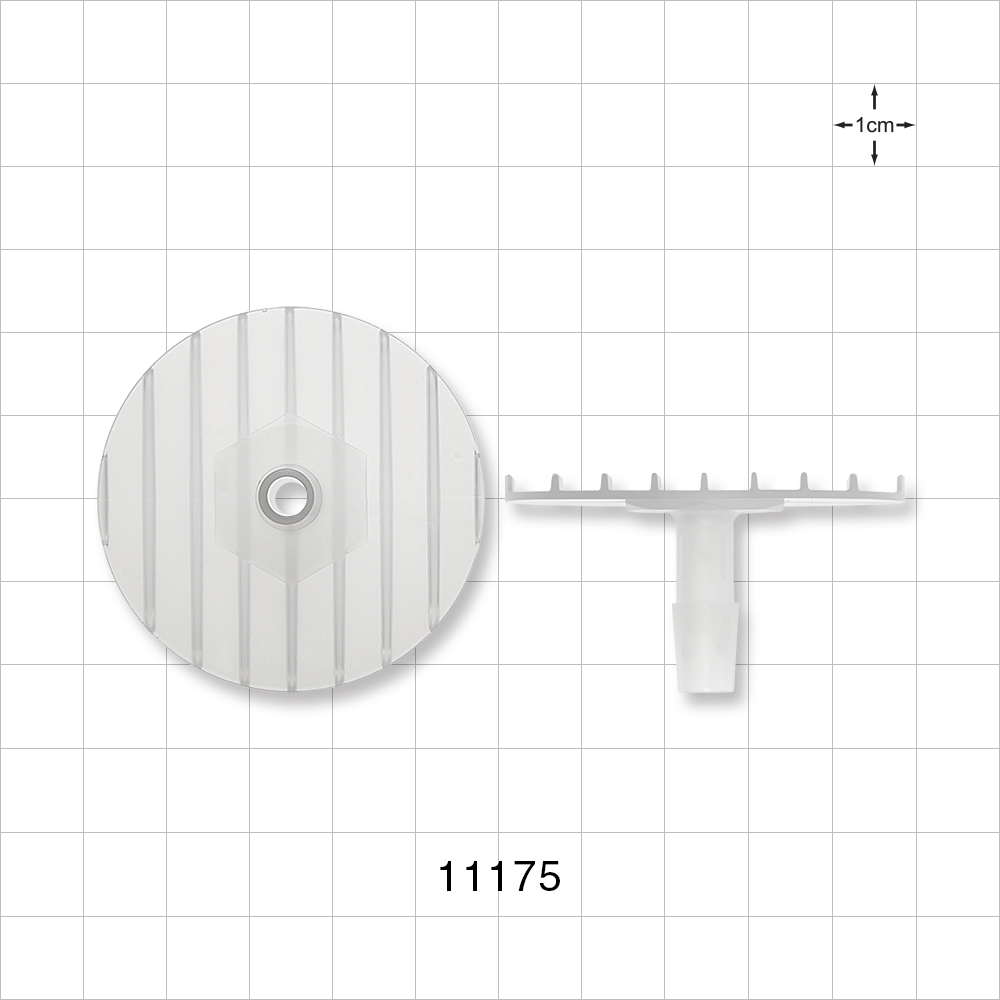 Bag Port Flange with Ribbed Base, Barbed, Natural