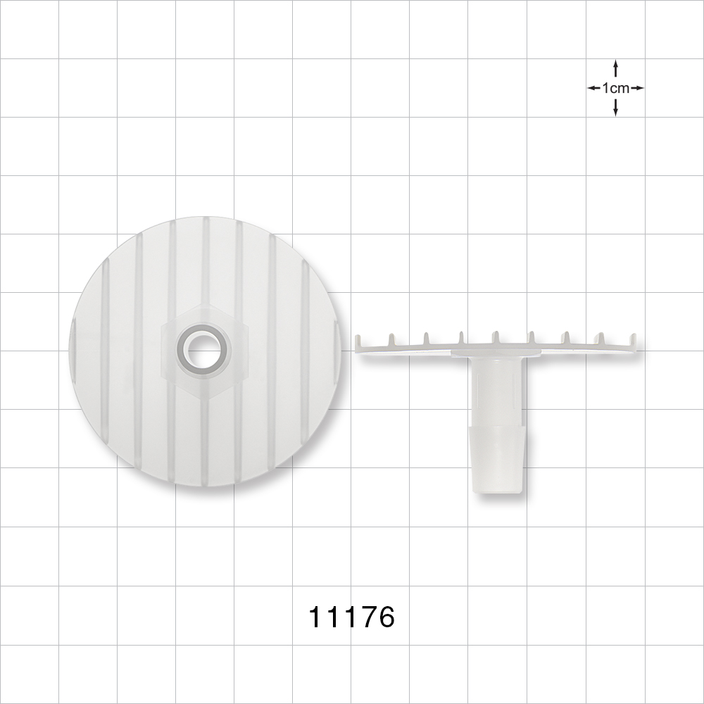 Bag Port Flange with Ribbed Base, Barbed, Natural