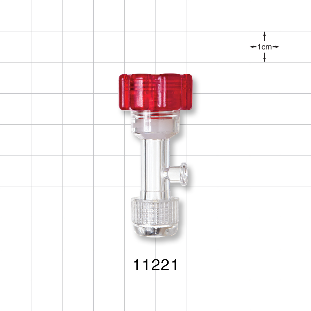 Tuohy Borst Adapter, Threaded Flare Connector, Female Luer Lock Sideport