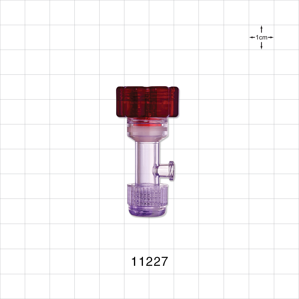 Tuohy Borst Adapter, Threaded Flare Connector, Female Luer Lock Sideport