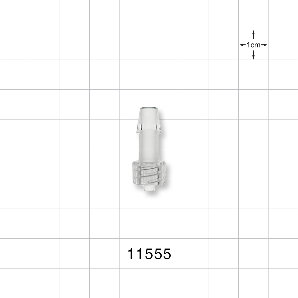 Male Luer Lock, Barbed, Clear