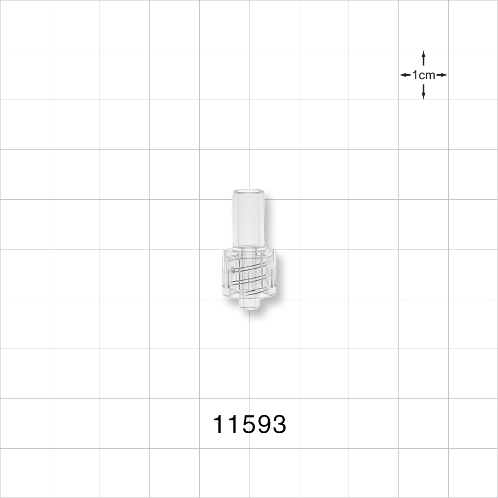 Male Luer Lock, Tubing Port, Clear