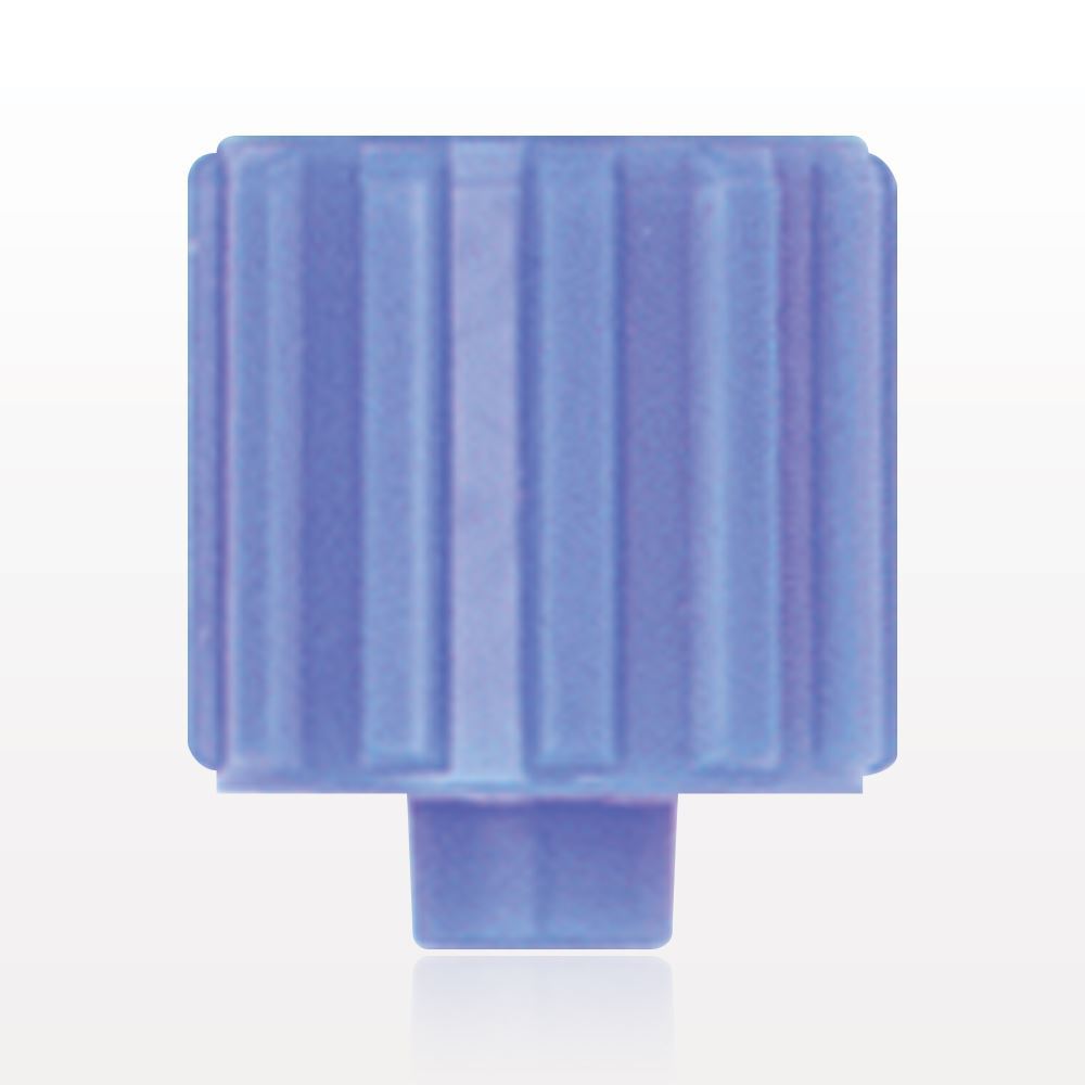 Vented Male Luer Cap, Blue