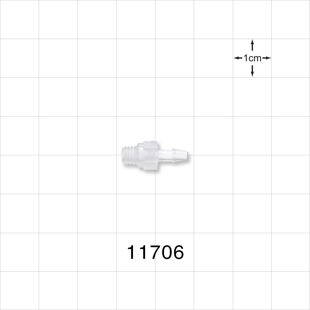 Threaded Connector, Barbed, Natural