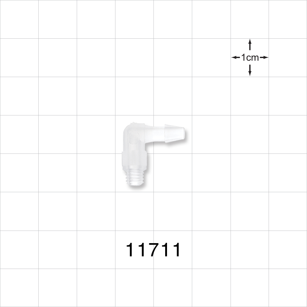 Threaded Elbow Connector, Barbed, Natural