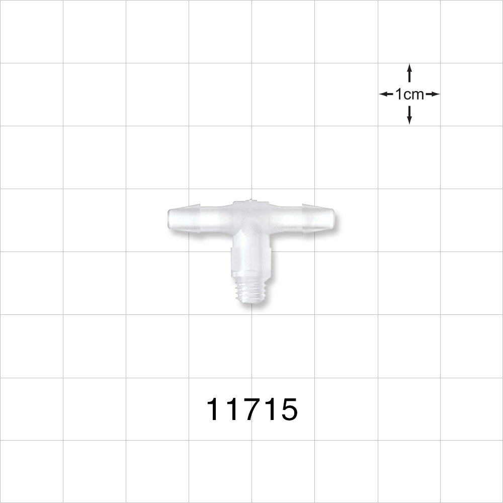 Threaded T Connector, Barbed, Natural