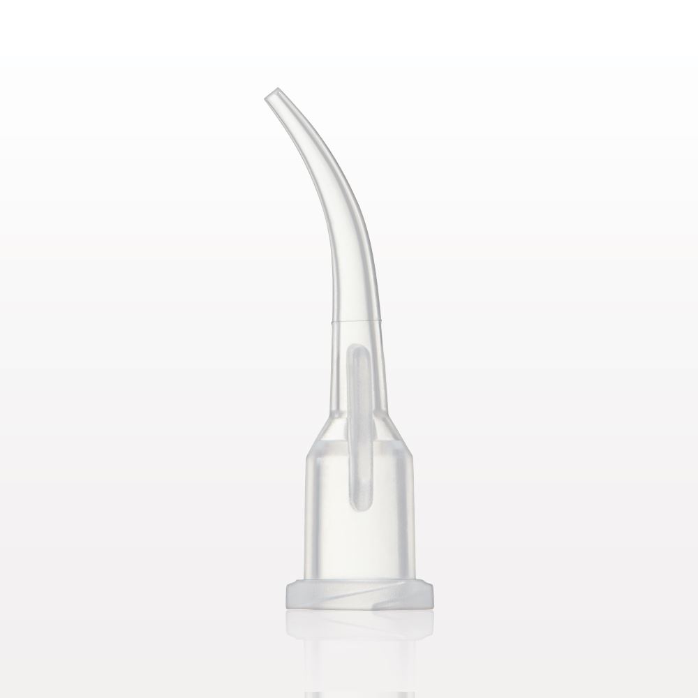 Fine Curved Dispensing Tip, Female Luer Lock, Natural