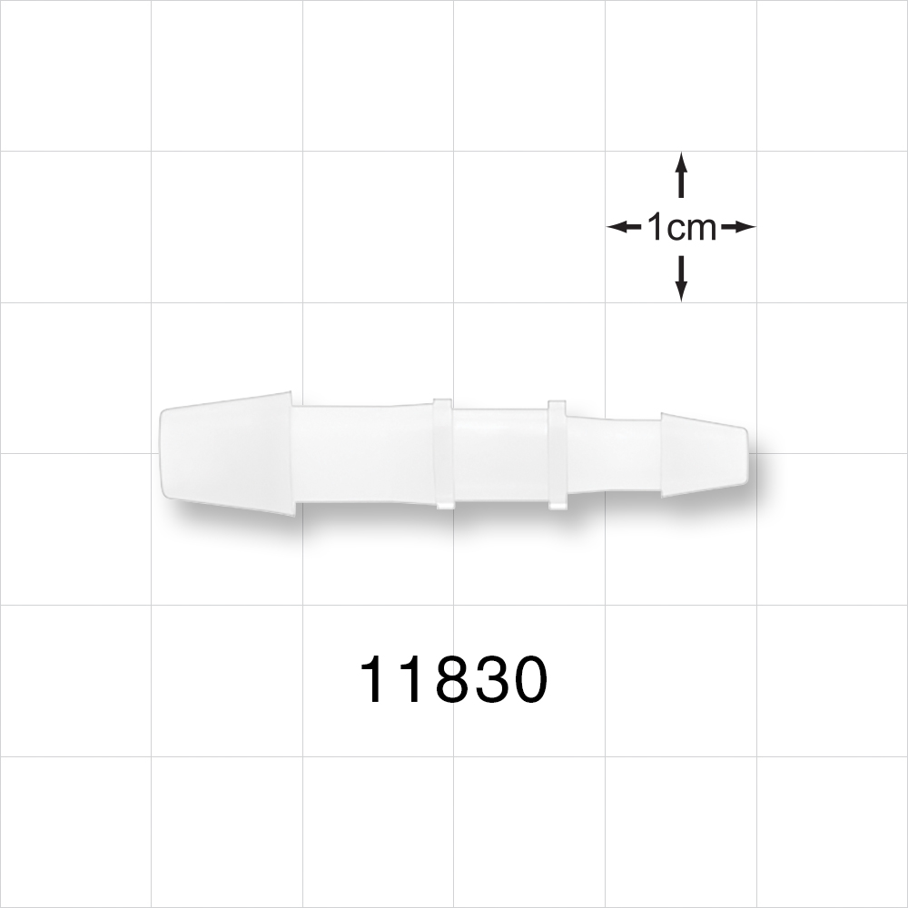 Straight Connector, Reducer, Barbed, Natural