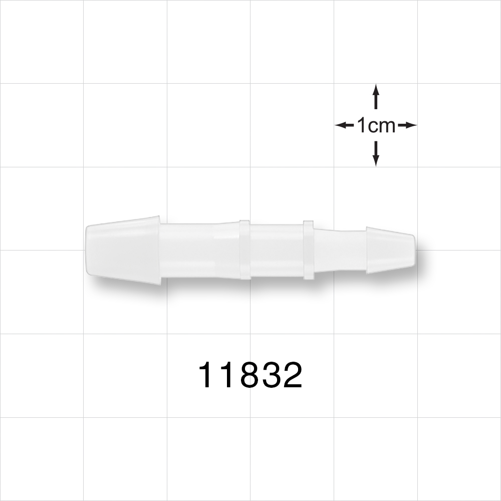 Straight Connector, Reducer, Barbed, Natural