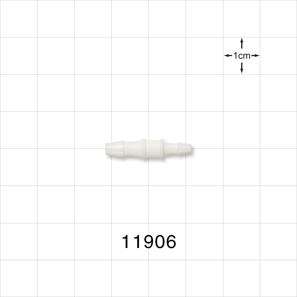 Straight Connector, Reducer, Barbed, White