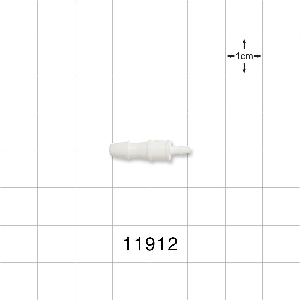 Straight Connector, Reducer, Barbed, White