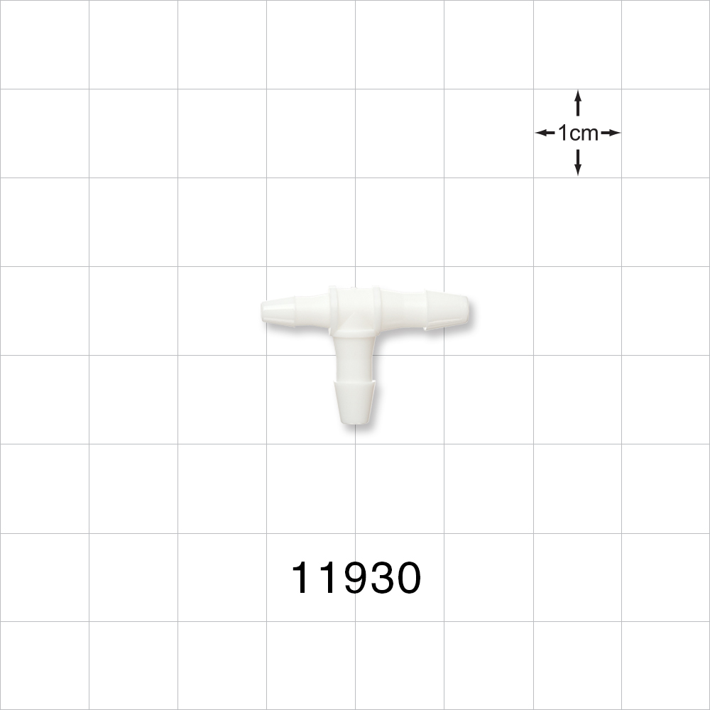 T Connector, Reducer, Barbed, White