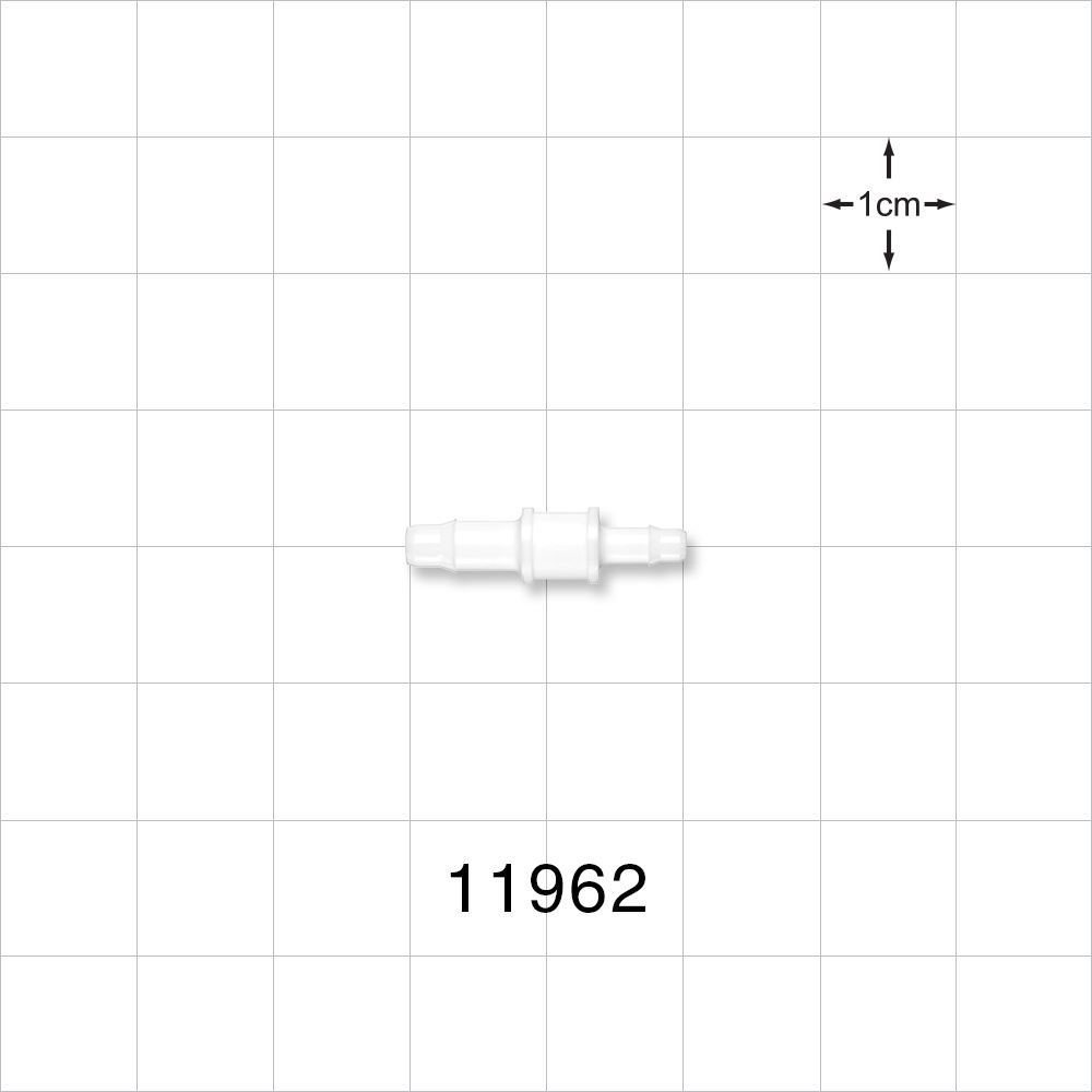 Straight Connector, Reducer, Barbed, White