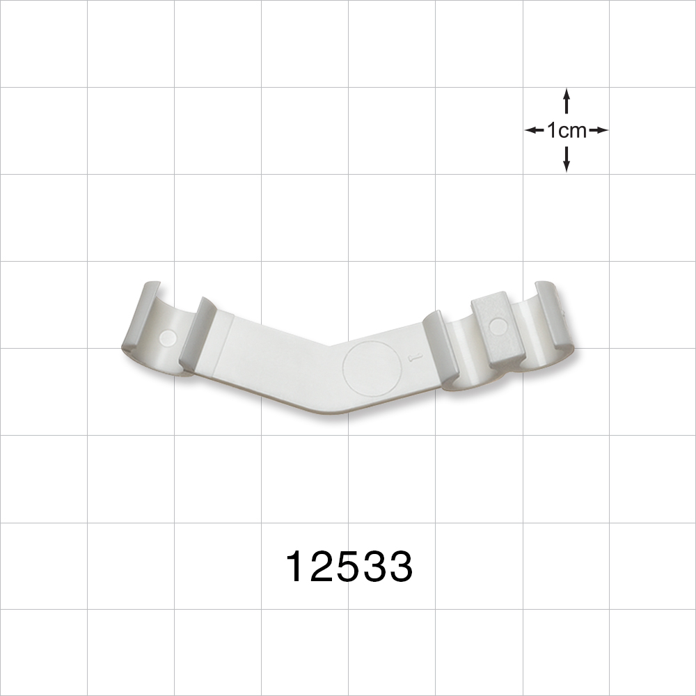 3-Channel Multi-Cavity Clip, Angled, White