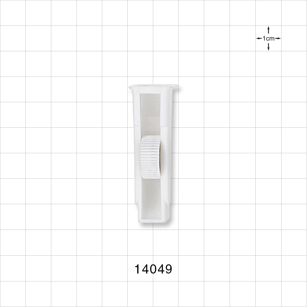 Roller Clamp with Click Stop, White Body, White Wheel; Assembled