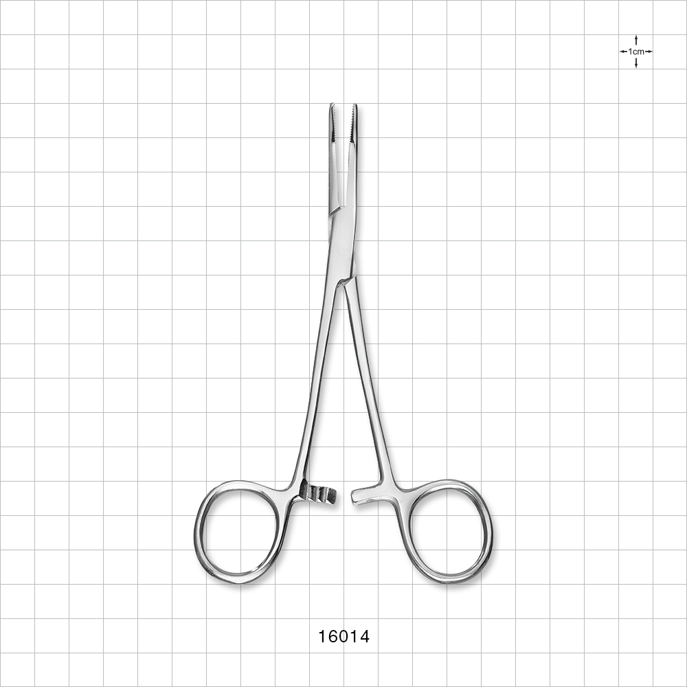 Single-Use Locking Kelly Forceps, Curved, Mirror Finish