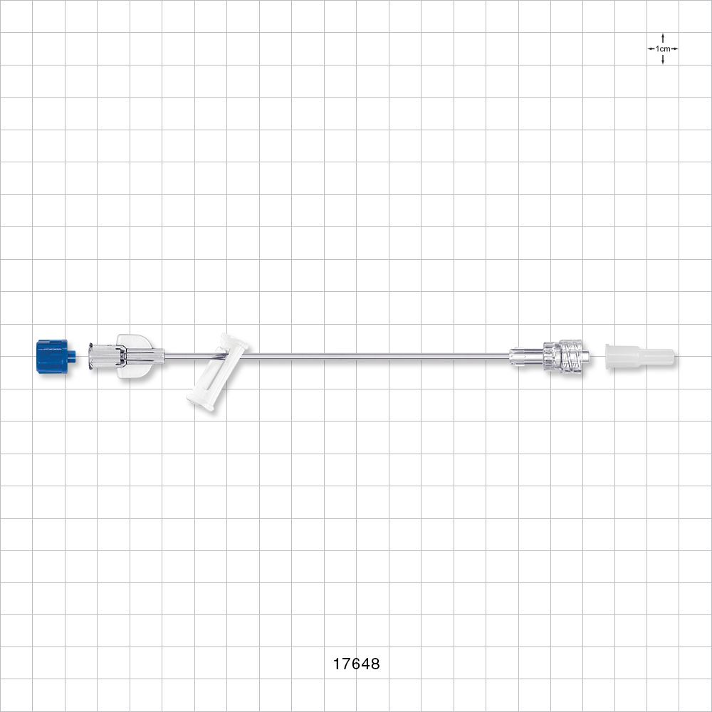 Extension Line, Female Luer Lock to Male Luer with Spin Lock, Slide Clamp and Non-Vented Caps