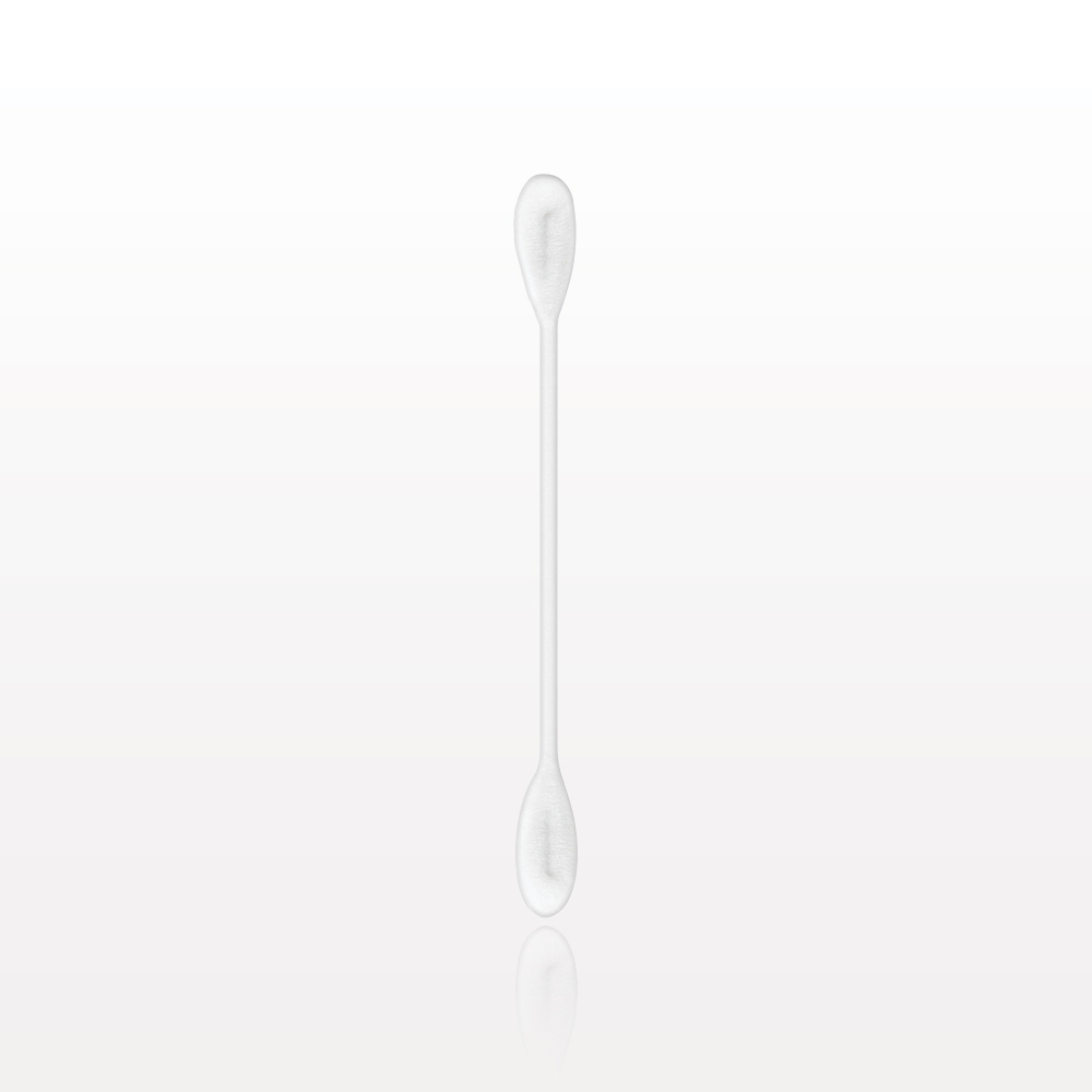 Swab, Dual Ended Flat Oval Tip, White Handle