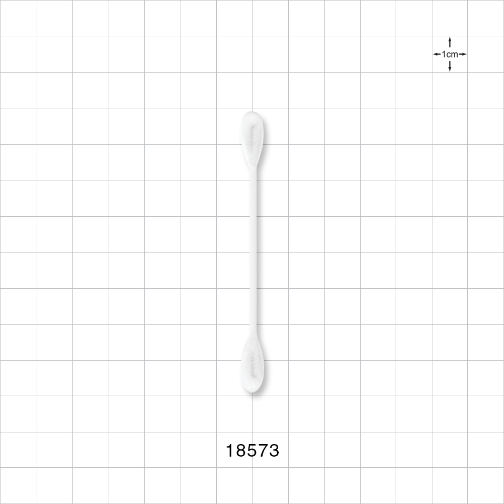 Swab, Dual Ended Flat Oval Tip, White Handle