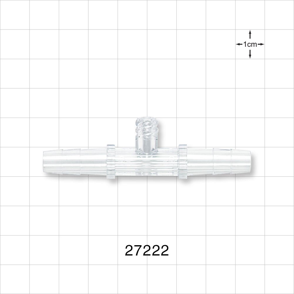 Straight Connector, Barbed, Female Luer Lock Side Port, Clear