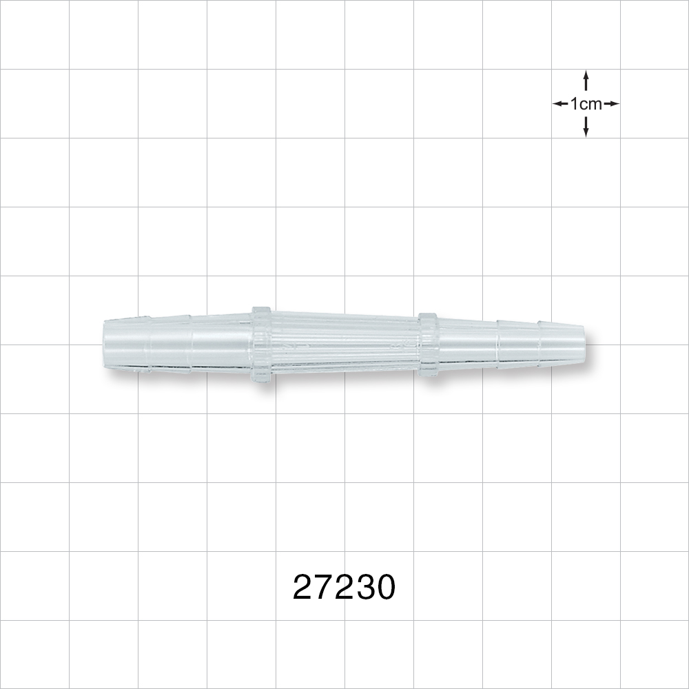 Straight Connector, Reducer, Barbed, Clear