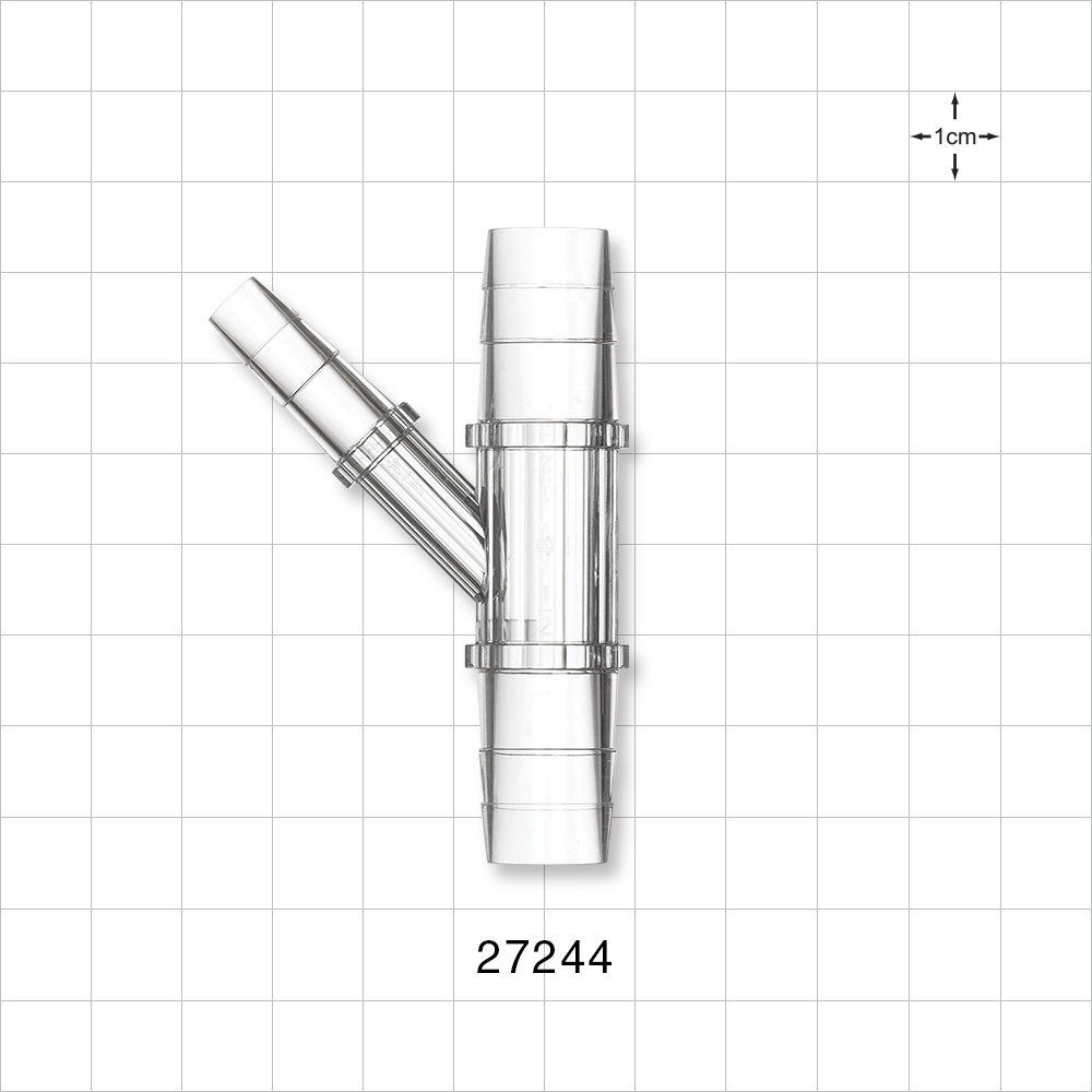 Y Connector, Reducer, Barbed, Clear