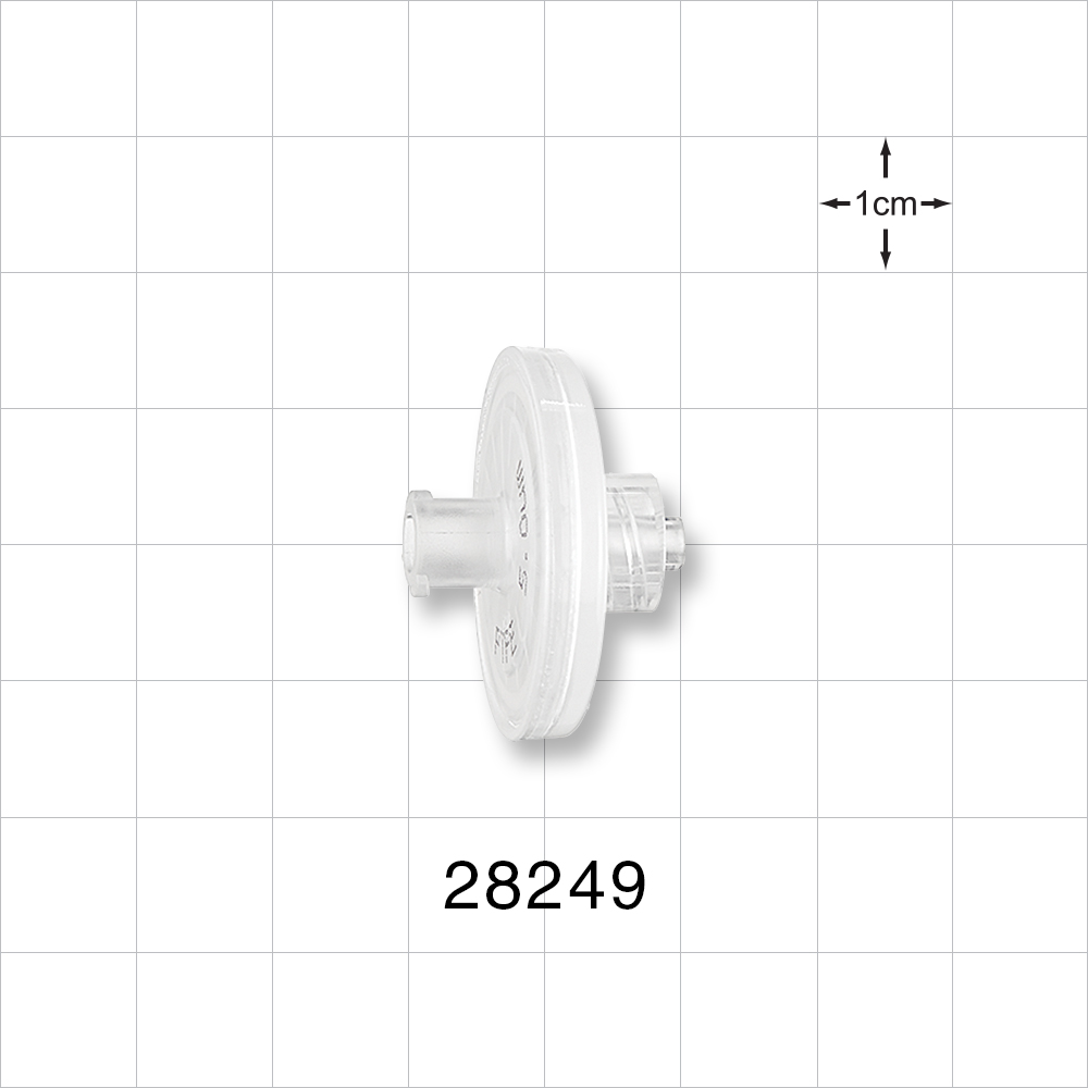 Hydrophobic Filter, Female Luer Lock Inlet, Male Luer Lock Outlet