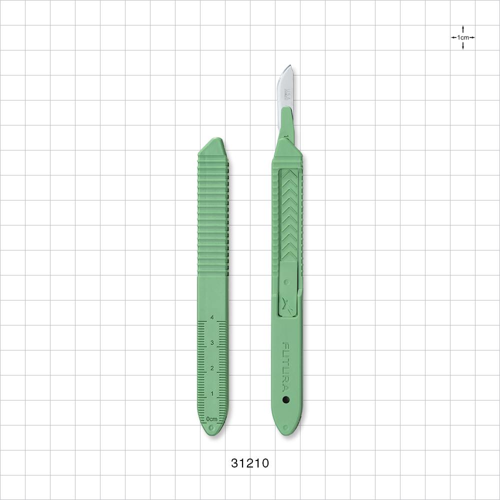 Futura® Safety Scalpel, Green, #10; 100/Bag