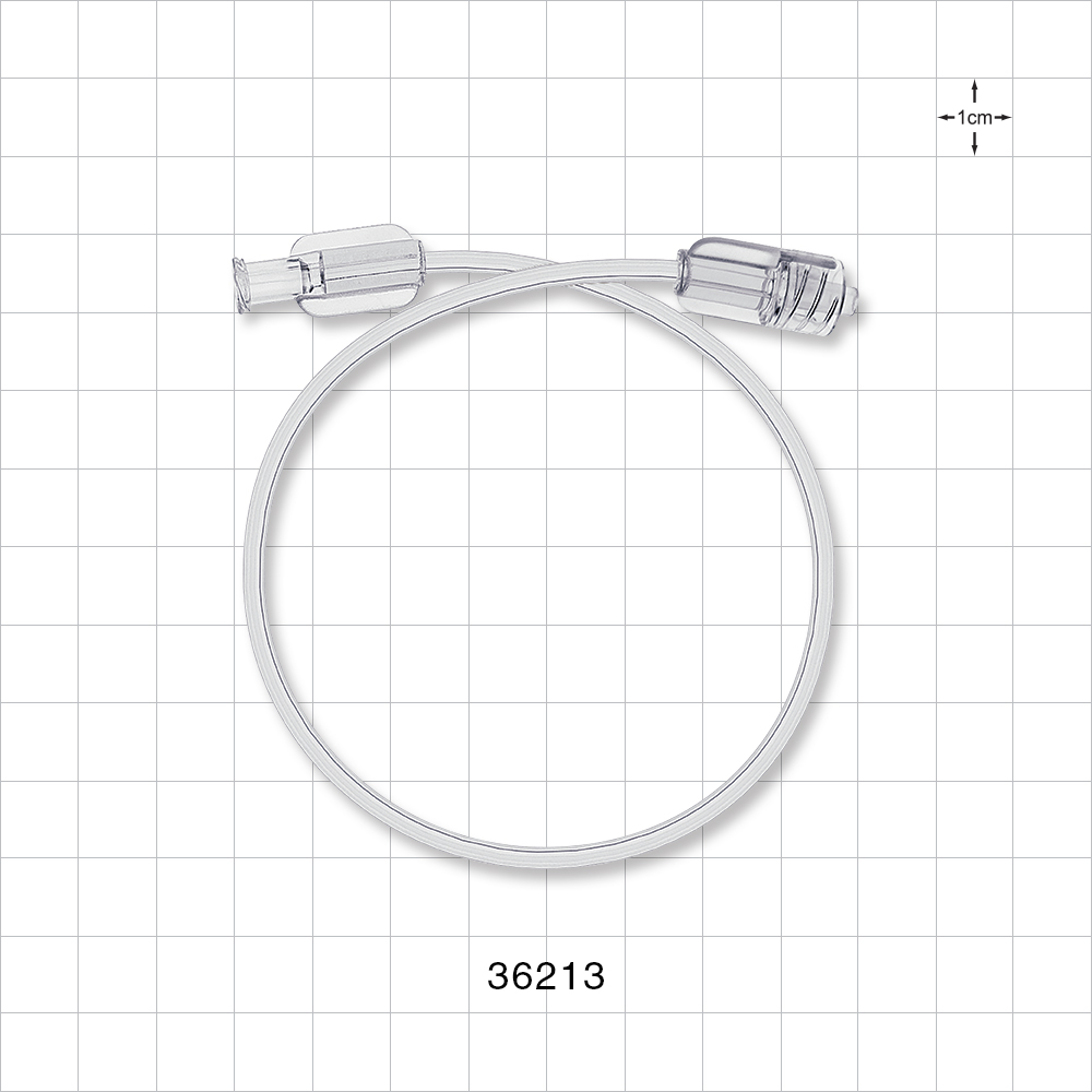 Bonded High-Durometer Extension Line, Female Luer Lock to Male Luer Lock