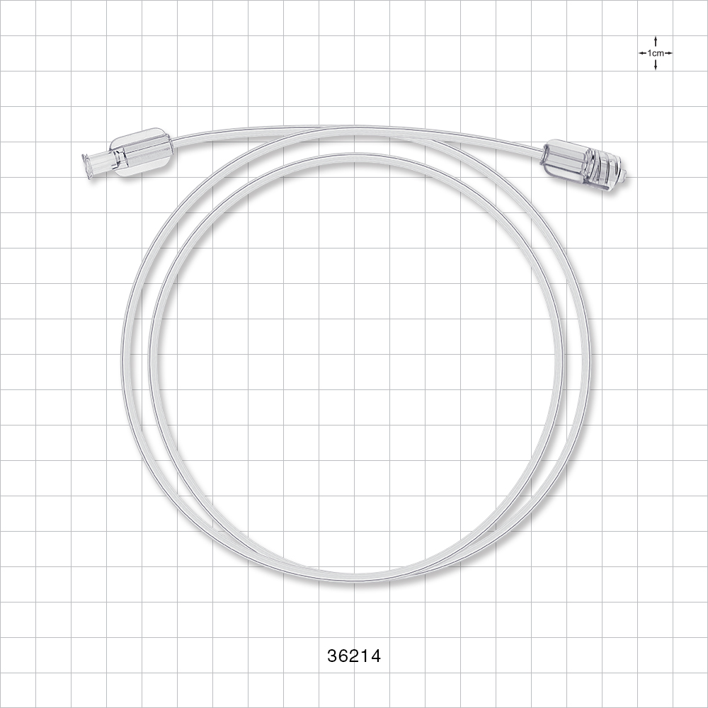 Bonded High-Durometer Extension Line, Female Luer Lock to Male Luer Lock