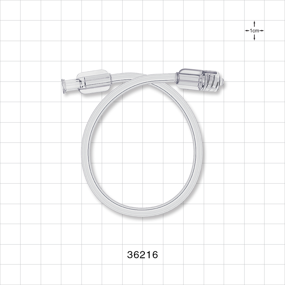 Bonded Non-Braided High Pressure Extension Line, Female Luer Lock, Male Luer Lock